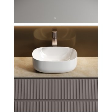 Мебель для ванной с раковиной из санфарфора и столешницей из керамогранита Sancos Snob T 100 SNT100SM+TT100A2X+CN6018