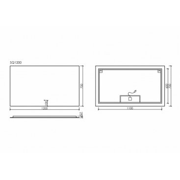 Зеркало с подсветкой Sancos Square 120