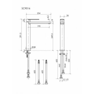 Смеситель для раковины Sancos Studio SC9016MB