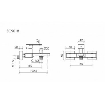 Смеситель для ванны Sancos Studio SC9018BG