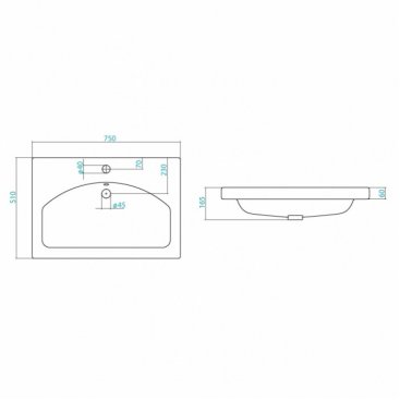 Раковина мебельная Santek Индига 75