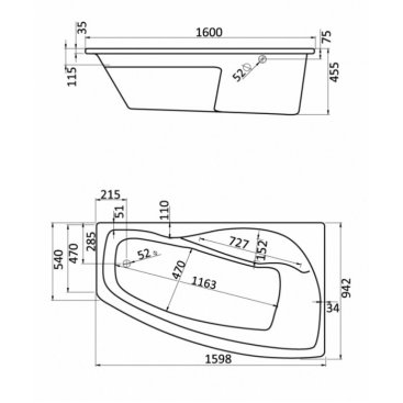 Ванна акриловая Santek Майорка XL 160x95 правосторонняя