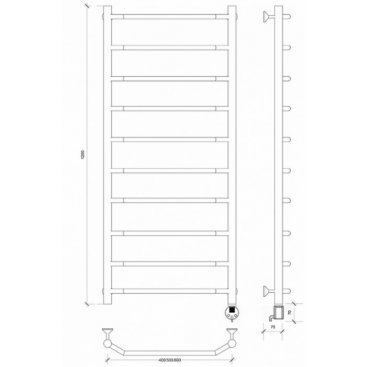 Полотенцесушитель электрический Secado Агата 1 1200x600