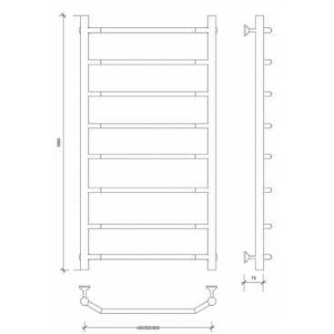 Полотенцесушитель водяной Secado Агата 1 1000x400