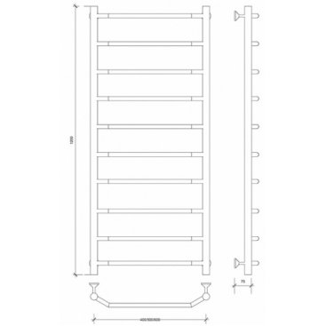 Полотенцесушитель водяной Secado Агата 1 1200x600