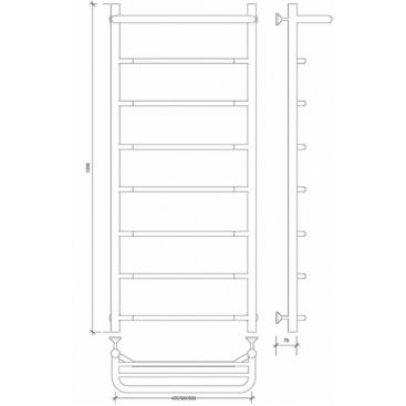 Полотенцесушитель водяной Secado Агата 1 СП 1200x600