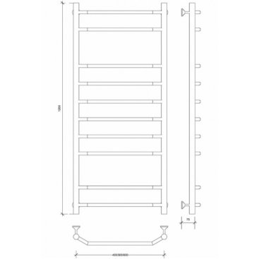 Полотенцесушитель водяной Secado Агата 2 1200x500