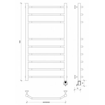 Полотенцесушитель электрический Secado Агата 5 1000x600