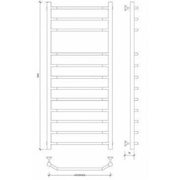 Полотенцесушитель водяной Secado Агата 5 1200x500