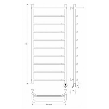 Полотенцесушитель электрический Secado Агата 1 СП 1200x600