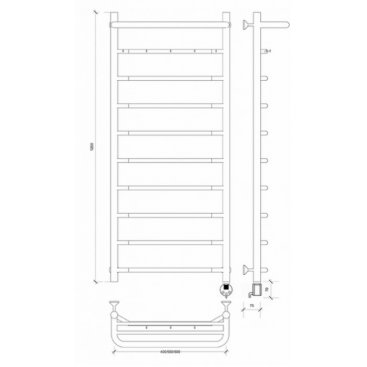 Полотенцесушитель электрический Secado Агата 1 КСП 1200x400