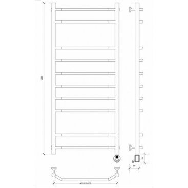 Полотенцесушитель электрический Secado Агата 2 1200x400