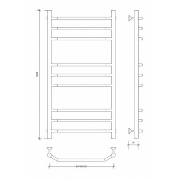 Полотенцесушитель водяной Secado Агата 3 1000x500