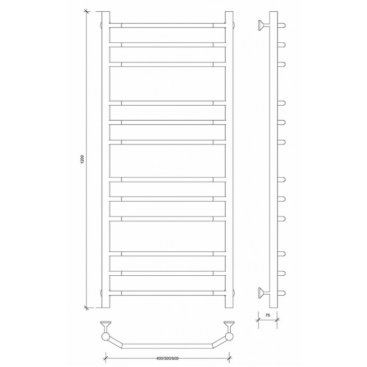 Полотенцесушитель водяной Secado Агата 3 1200x600