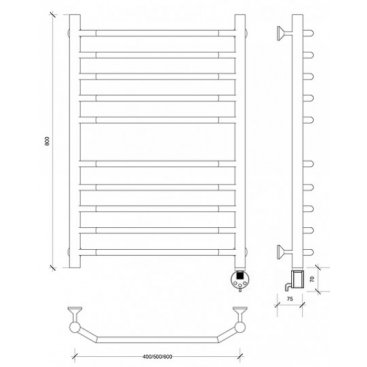 Полотенцесушитель электрический Secado Агата 4 800x600