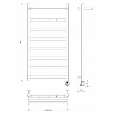 Полотенцесушитель электрический Secado Комано 1 КСП 1000x600