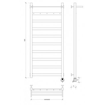 Полотенцесушитель электрический Secado Комано 1 КСП 1200x500