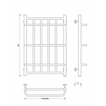 Полотенцесушитель водяной Secado Комано 600x800 бронза