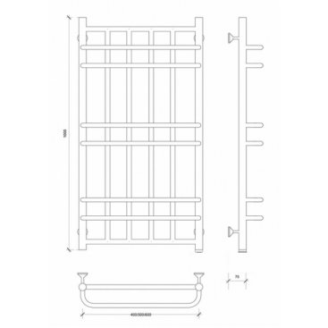 Полотенцесушитель водяной Secado Комано 600x1000 бронза