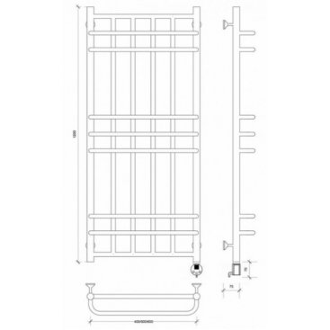 Полотенцесушитель электрический Secado Комано 500x1200 бронза