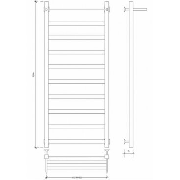 Полотенцесушитель водяной Secado Комано 1 СП 1200x600