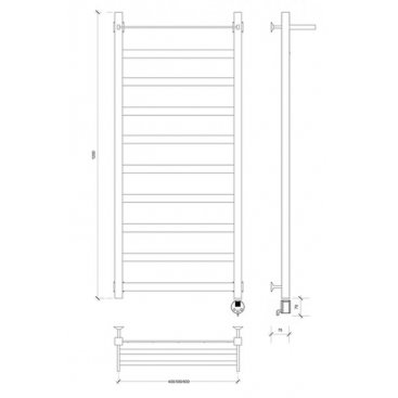 Полотенцесушитель электрический Secado Комано 1 СП 1200x500