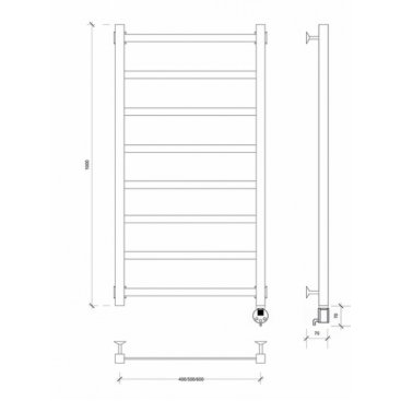 Полотенцесушитель электрический Secado Корсико 1 1000x400