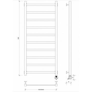 Полотенцесушитель электрический Secado Корсико 1 1200x500