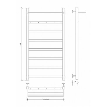 Полотенцесушитель водяной Secado Корсико 1 КСП 1000x600