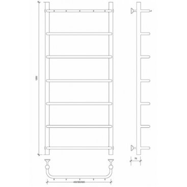 Полотенцесушитель водяной Secado Мерида 1 К 1200x600