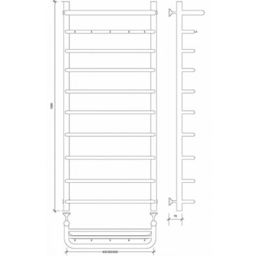 Полотенцесушитель водяной Secado Мерида 1 КСП 1200x600