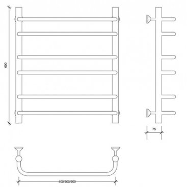 Полотенцесушитель водяной Secado Мерида 2 600x400