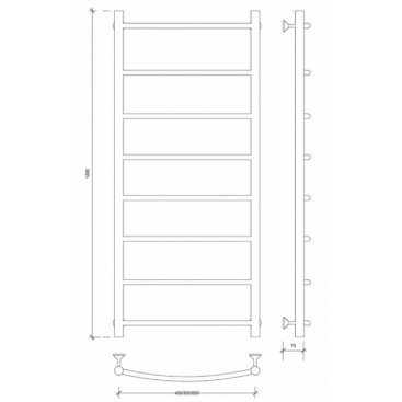 Полотенцесушитель водяной Secado Милан 1 1200x400