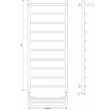 Полотенцесушитель водяной Secado Милан 1 СП 1200x500