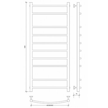 Полотенцесушитель водяной Secado Милан 2 1200x600