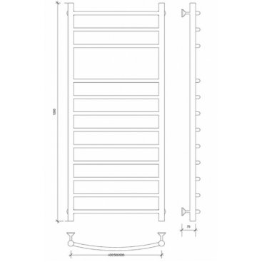 Полотенцесушитель водяной Secado Милан 5 1200x500