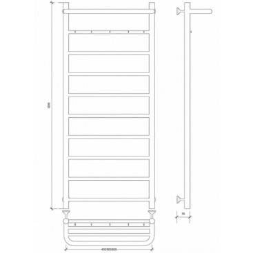 Полотенцесушитель водяной Secado Триада 1 КСП 1200x600