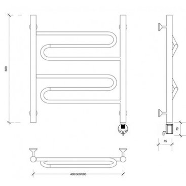 Полотенцесушитель электрический Secado Валенсия 1 600x400