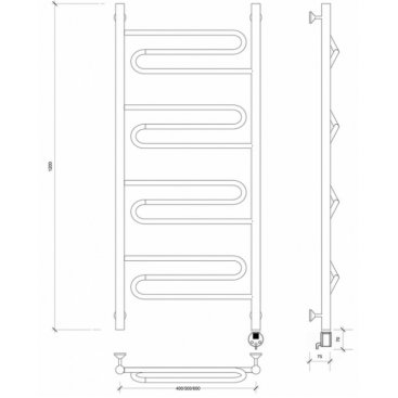 Полотенцесушитель электрический Secado Валенсия 1 1200x600