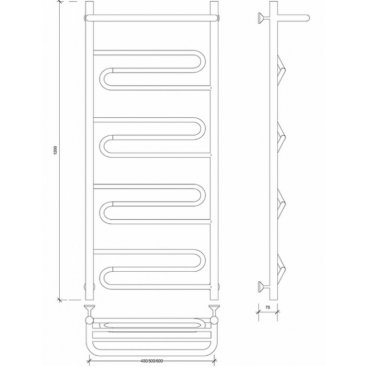 Полотенцесушитель электрический Secado Валенсия 1 СП 1200x500