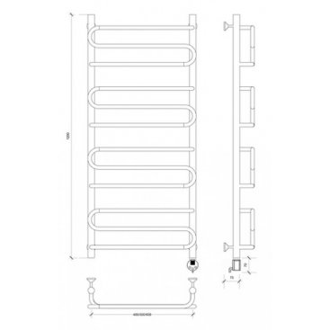 Полотенцесушитель электрический Secado Валенсия 2 1200x600