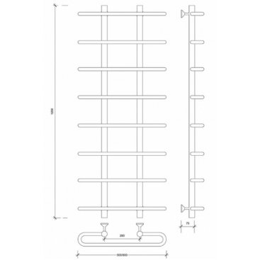 Полотенцесушитель водяной Secado Венеция 1 1200x600