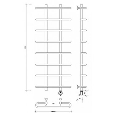 Полотенцесушитель электрический Secado Венеция 1 1200x500