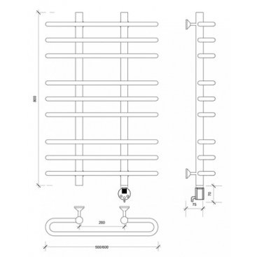 Полотенцесушитель электрический Secado Венеция 3 800x600