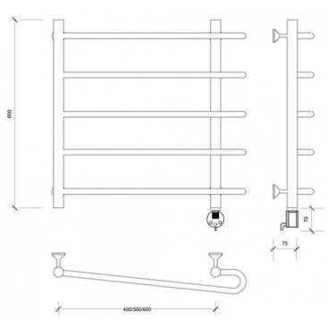 Полотенцесушитель электрический Secado Венеция 2 600x600