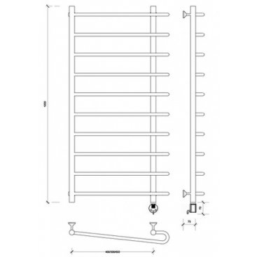 Полотенцесушитель электрический Secado Венеция 2 1200x500