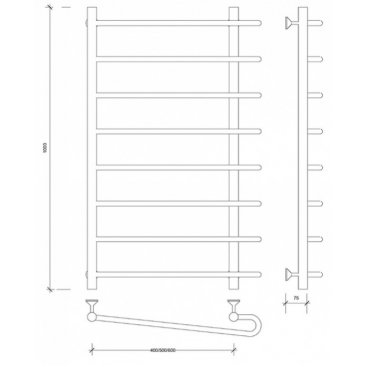 Полотенцесушитель водяной Secado Венеция 2 1000x500