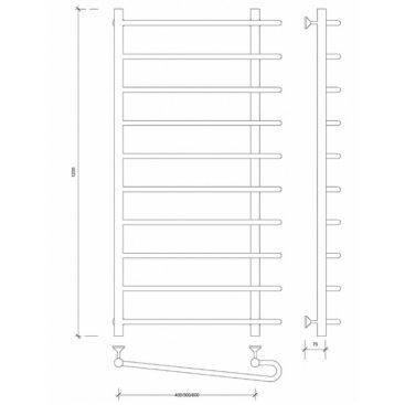 Полотенцесушитель водяной Secado Венеция 2 1200x600