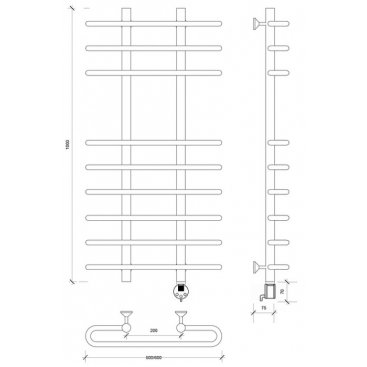 Полотенцесушитель электрический Secado Венеция 5 1000x600