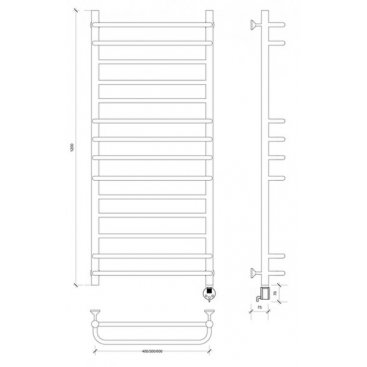 Полотенцесушитель электрический Secado Верона 1 1200x400